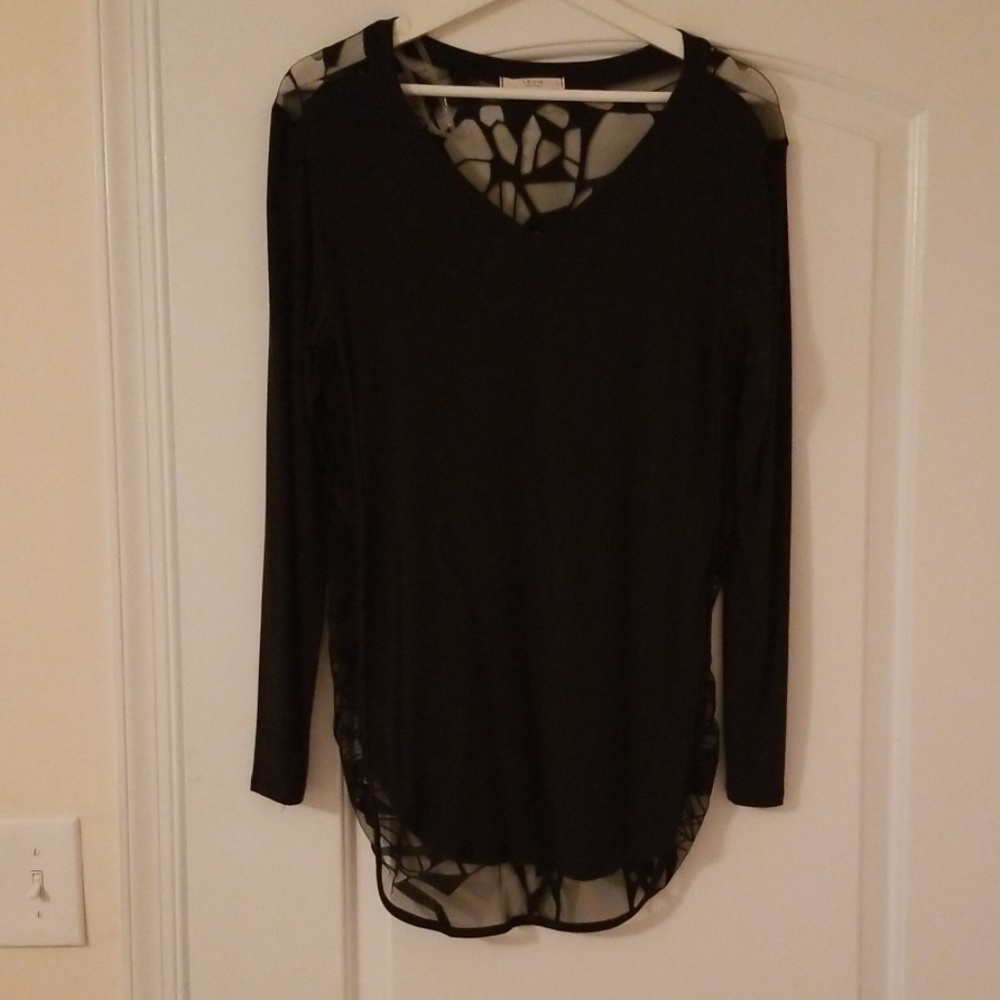 NWOT , black tunic with mesh back